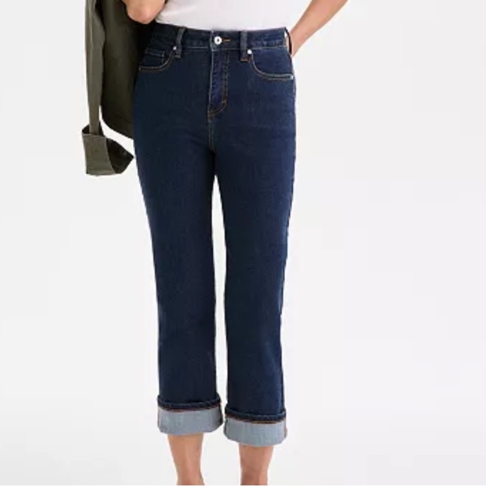 Style & Co Dark Wash Straight Leg Capri Cropped Jeans 10
